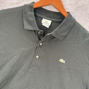 Lacoste Polo Shirt 2XL Black Short Sleeve Gator Embroidered XXL Golf Tennis‎ 7